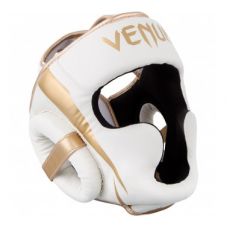 Боксерский шлем  VENUM ELITE HEADGEAR - WHITE/GOLD